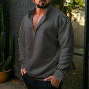 Men’s Fleece-Lined Stand Collar Pullover