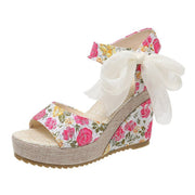 Women's Denim Cross Buckle Sandals