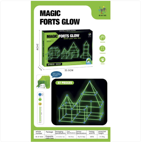 Kids' Fort Building Kit – DIY 3D Construction Set for Tents, Castles, and Playhouses