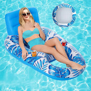 New Inflatable Leaf Lounge Float with Cup Holder