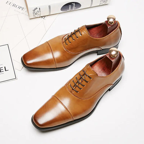 Men's Casual Leather Business Single Shoes
