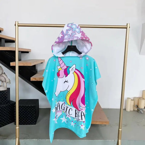 Hooded Bath Towel Cape for Kids - Absorbent and Fun
