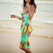 Bohemian Backless Maxi Dress with Beach Cover-up