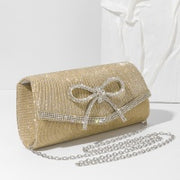 Bow Evening Bag Sparkly Clutch Purses For Women Wedding Glitter Rhinestone Party Prom Purse Dressy Clutch Bags