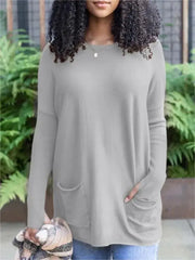 Women’s Fashion Long Sleeve Pocket Top