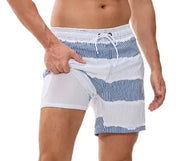 Men's Quick-Dry Double-Layer Beach Swim Trunks