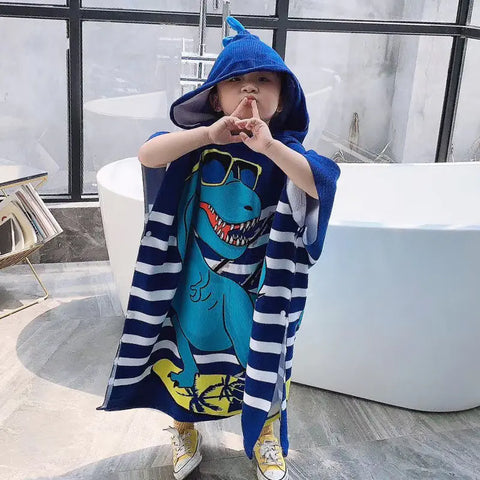 Hooded Bath Towel Cape for Kids - Absorbent and Fun