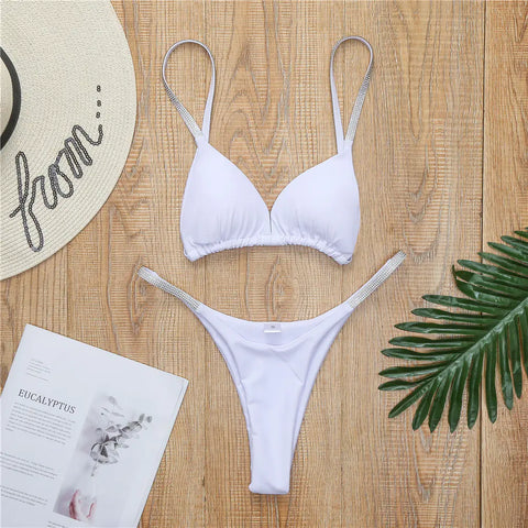 New Style Diamond Bikini Sexy Triangle Cup Two-Piece Swimwear