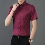 Men's Short Sleeve Stretch Bamboo Fiber Casual Shirt
