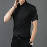 Men's Short Sleeve Stretch Bamboo Fiber Casual Shirt