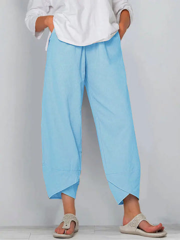 Loose Fit Cotton Linen Casual Pants for Women