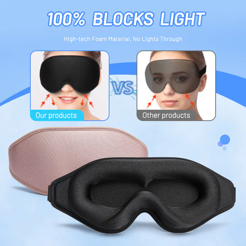 3D Natural Memory Foam Sleep Mask for Ultimate Comfort and Better Sleep