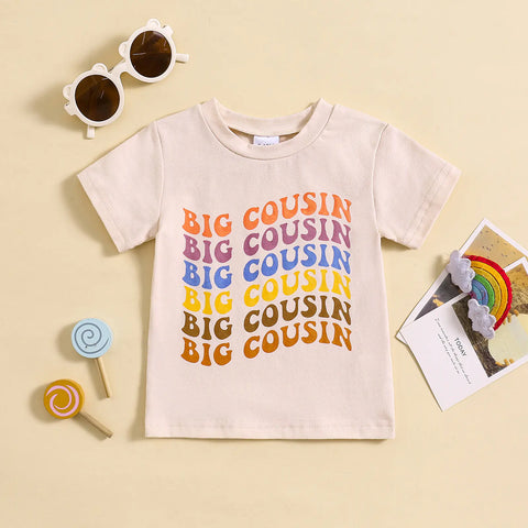 Summer Kids Round Neck Cartoon Printed T-Shirt