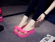 Women’s Bow Sandals - Summer Wedge Flip Flops