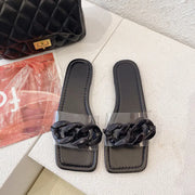 Fashion Women's Solid Color Square Sandals & Slippers