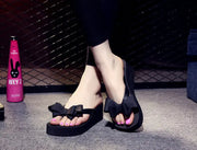 Women’s Bow Sandals - Summer Wedge Flip Flops