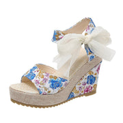 Women's Denim Cross Buckle Sandals