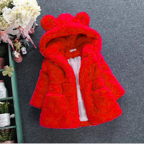 Girl's Fur Coat for Autumn and Winter