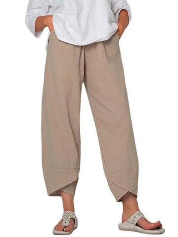 Loose Fit Cotton Linen Casual Pants for Women