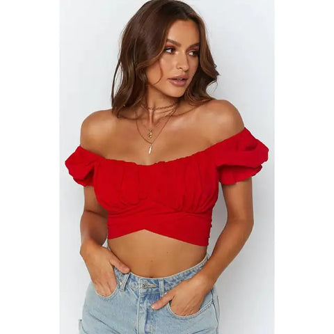 Pleated Short Sleeve Women's Shirt by New Lantern