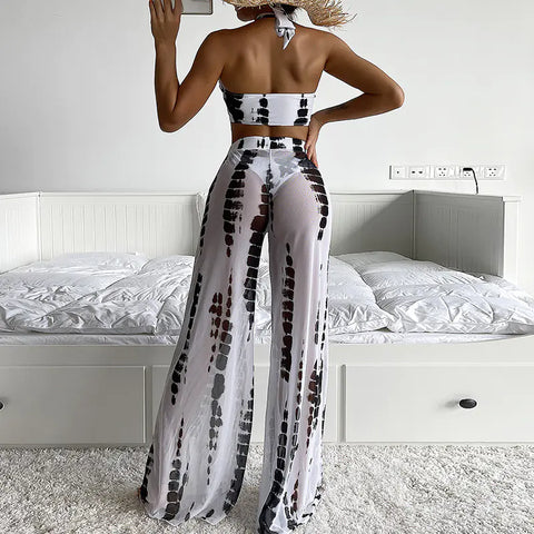 Women's Cross-Border 3-Piece Mesh Bikini Set ZT362