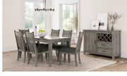 Rustic Gray Dining Table Two Storage Drawers And Leaf