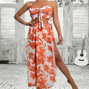 Three-Piece Floral Bikini and Beach Dress Set