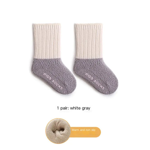 Thickened Fleece-Lined Cotton Socks for Baby (Autumn/Winter)