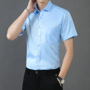 Men's Short Sleeve Stretch Bamboo Fiber Casual Shirt