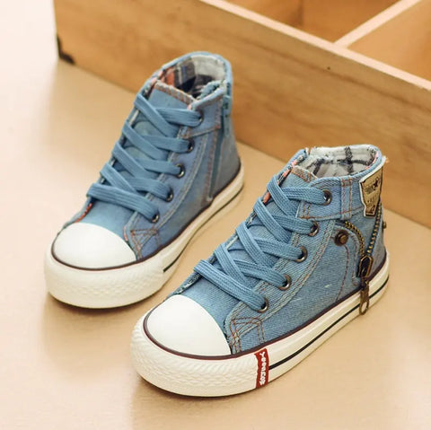 Kids' High-Top Canvas Sneakers for Boys and Girls