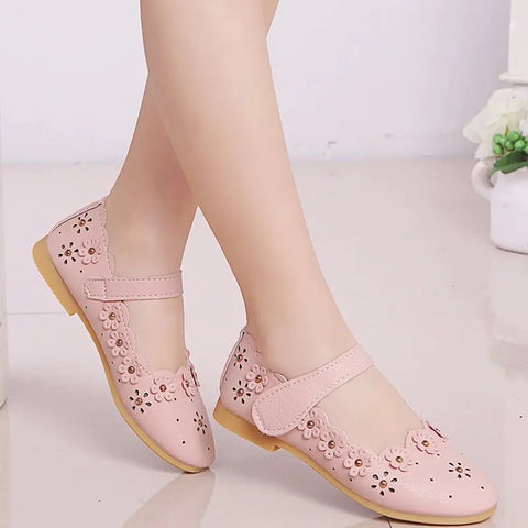 Flat Princess Shoes for Kids - Floral Design for Girls