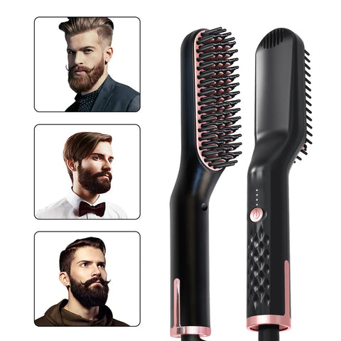 Professional Grooming Set - Straightening Brush and Beard Comb