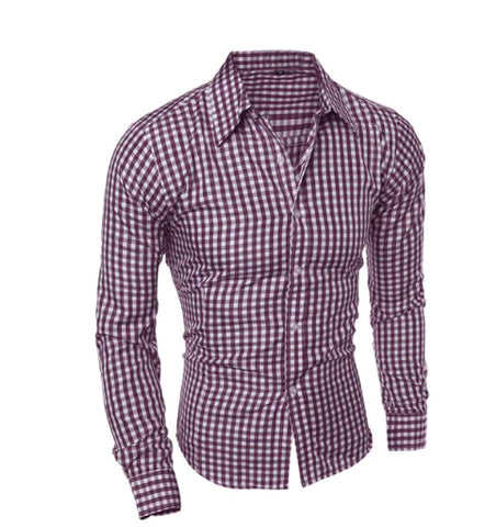 Classic Checkered Men’s Slim Fit Long Sleeve Shirt