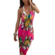 Bohemian Backless Maxi Dress with Beach Cover-up