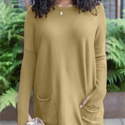 Women’s Fashion Long Sleeve Pocket Top