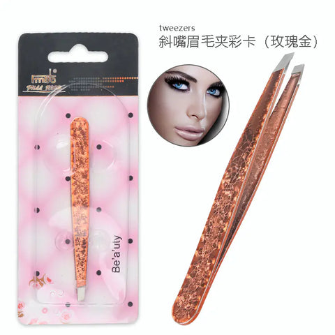 Professional Double-Sided Stainless Steel Tweezers - Precision Beauty Tool