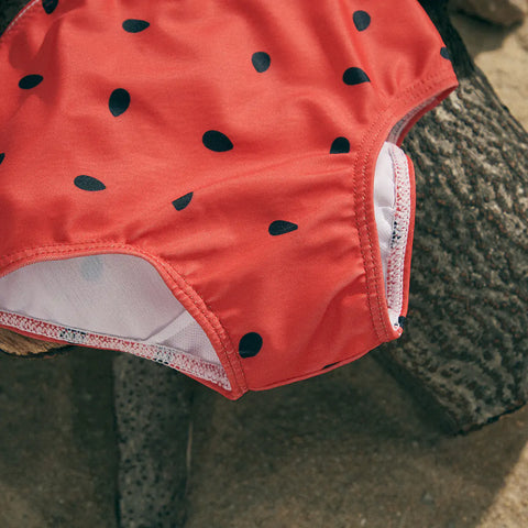 Kids Girls Watermelon Print Bikini Set with Ruffles