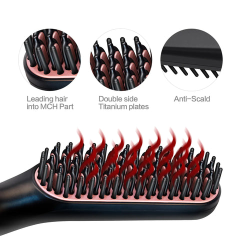 Professional Grooming Set - Straightening Brush and Beard Comb