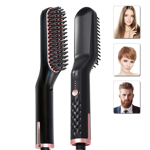 Professional Grooming Set - Straightening Brush and Beard Comb