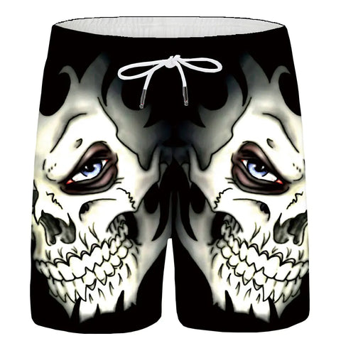3D Digital Print Skull Shorts for Men