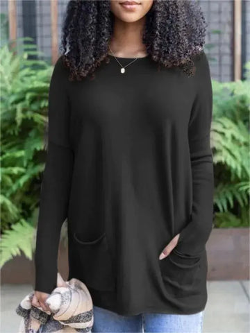 Women’s Fashion Long Sleeve Pocket Top