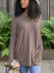 Women’s Fashion Long Sleeve Pocket Top