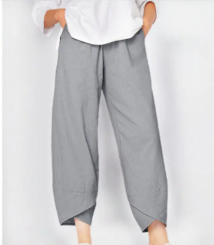 Loose Fit Cotton Linen Casual Pants for Women