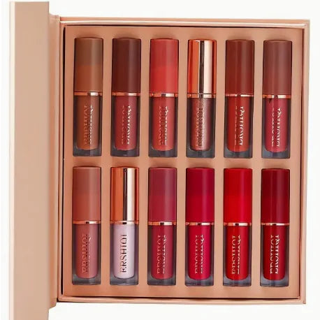 Indulge in the Luxury of Our 12pcs Moisturizing Velvet Matte Lipstick Gift Box