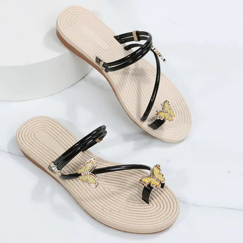 Women’s Casual Flat Strap Elastic Beach Sandals