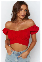 Pleated Short Sleeve Women's Shirt by New Lantern