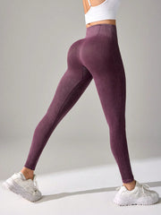 Nude Feel High Waist Hip Lifting And Belly Contracting Fitness Seamless Sports Pants