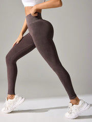 Nude Feel High Waist Hip Lifting And Belly Contracting Fitness Seamless Sports Pants