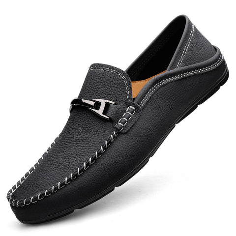 Extra Large Casual Leather Shoes Leather Widened Gommino