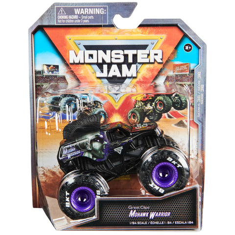 Monster Jam Official Mohawk Warrior Monster Truck Die-Cast Vehicle 1:64 Scale Kids Toys for Boys Ages 3 and up